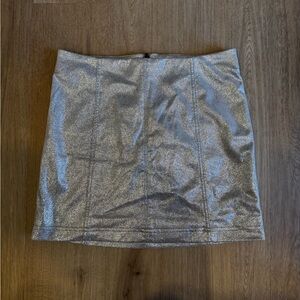Free People Modern Femme Gold Foil Mini Skirt